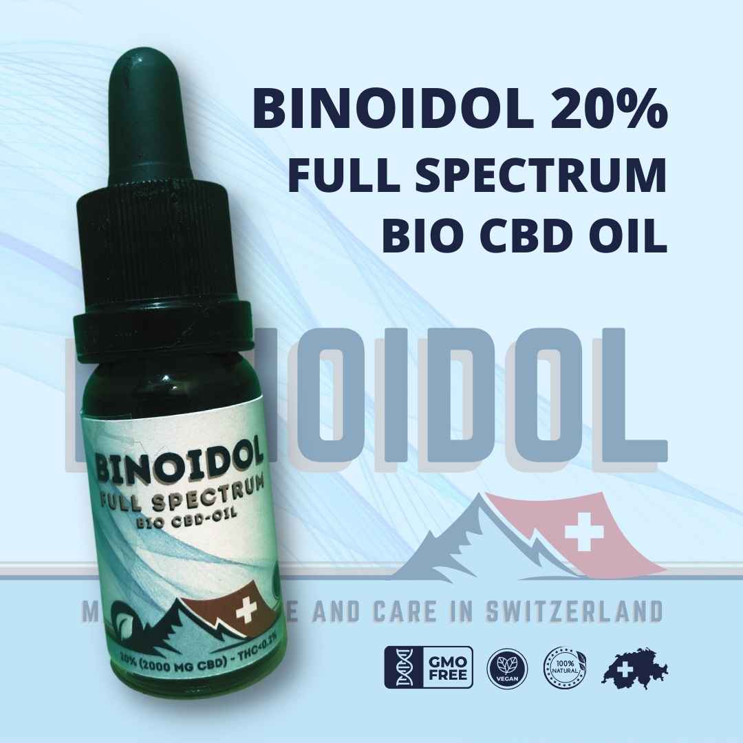 BINOIDOL ORGANIC CBD OIL 20% - 10 ml Flasche mit Glaspipette