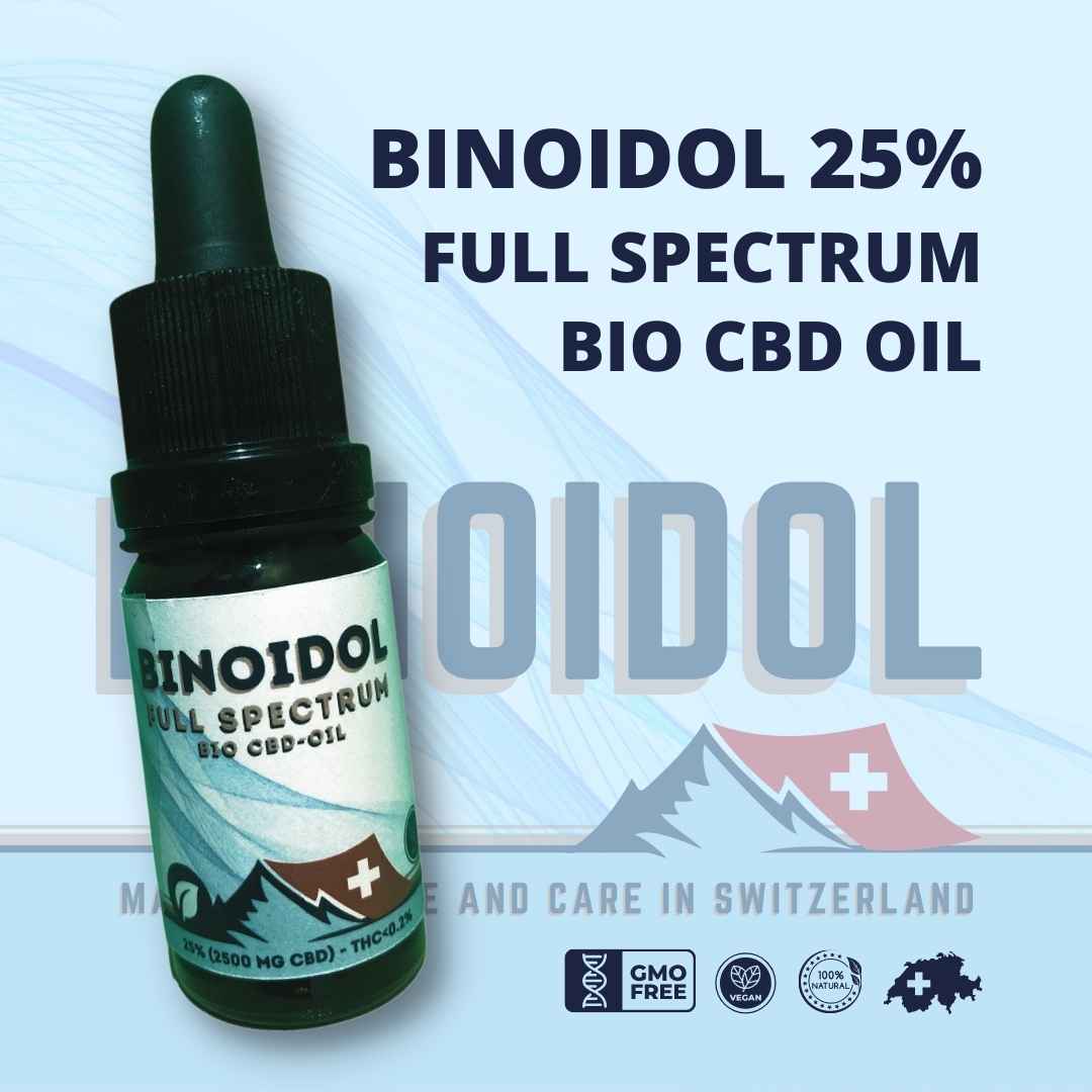 BINOIDOL ORGANIC CBD OIL 25% - 10 ml Flasche mit Glaspipette